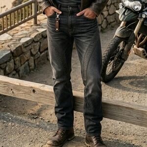 Craze Motorcycle Jeans Deep Back Pockets Unique Seams And Pockets Vintage Y2K